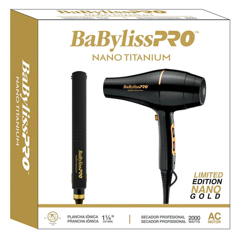 BabylissPro  Secador + Plancha Limited Edition Nano Gold # BNTBGPP43