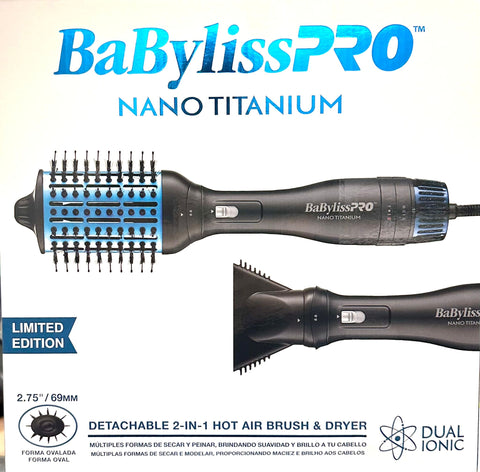 Babyliss Nano Titanium Air Brush Black 2.75" # BNTHBPBK275PR