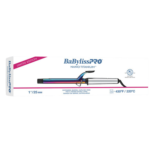BabylissPro Nano Titanium Limited Edition Iridescent 1″ Extended Barrel Curling Iron #BNTWRB100XLUC